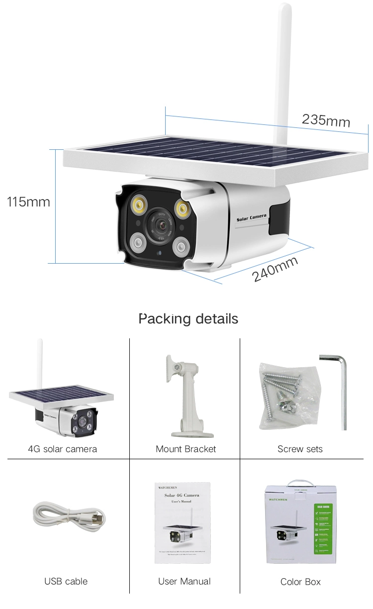 Ukisolar Hot Sale 2MP Low Consumption Security HD Surveillance CCTV Battery Powered Wireless WiFi Solar Power IP Camera